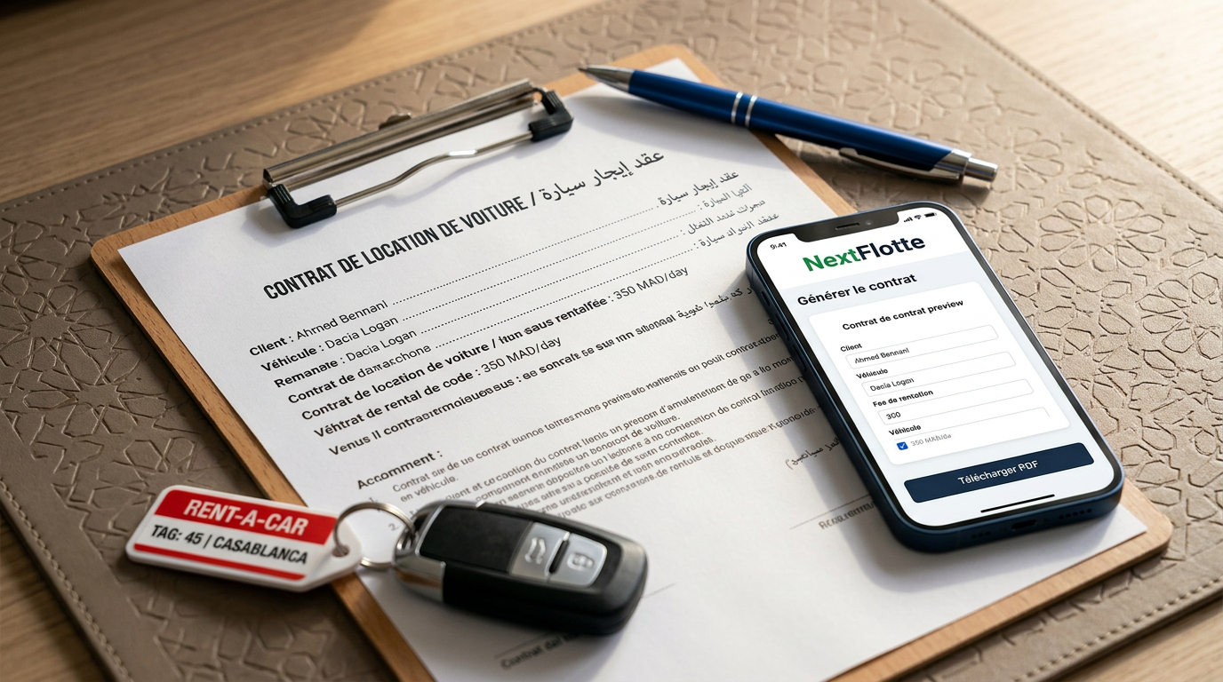 نموذج عقد كراء سيارة PDF بالمغرب 2026