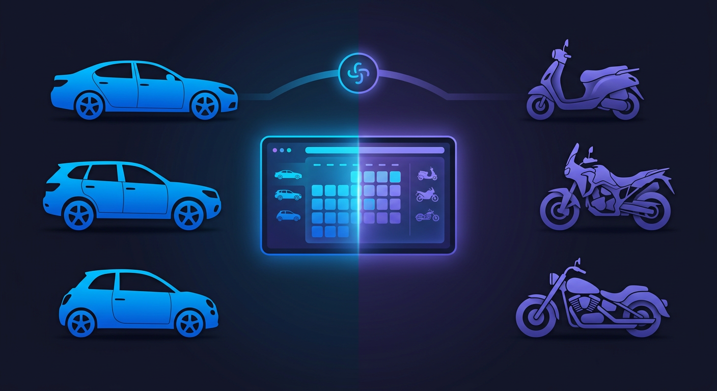 Gestion mixte voitures et motos : pourquoi un seul logiciel suffit